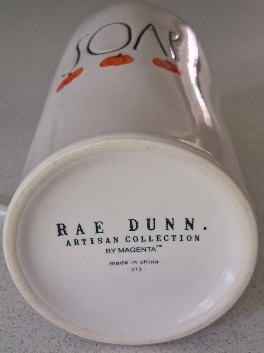 Rae Dunn Fall Pumpkins Ceramic Soap Pump Dispenser - Picture 11 of 13